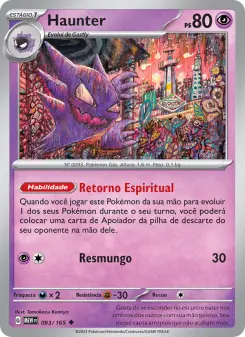 Carta Haunter da coleção 151