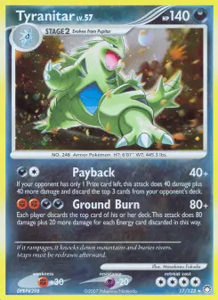 Carta Tyranitar da coleção Mysterious Treasures