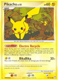 Carta Pikachu da coleção Mysterious Treasures