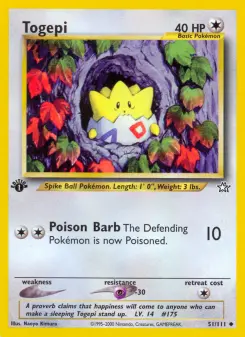 Carta Togepi da coleção Neo Genesis