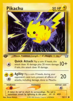 Carta Pikachu da coleção Neo Genesis