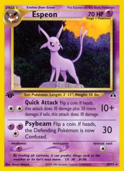 Carta Espeon da coleção Neo Discovery