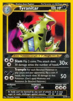 Carta Tyranitar da coleção Neo Discovery