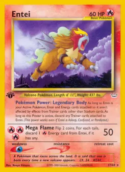Carta Entei da coleção Neo Revelation
