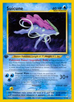 Carta Suicune da coleção Neo Revelation