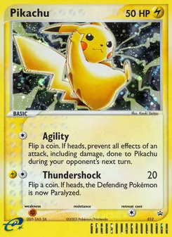 Carta Pikachu da coleção Nintendo Black Star Promos
