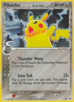Carta Pikachu δ da coleção Nintendo Black Star Promos