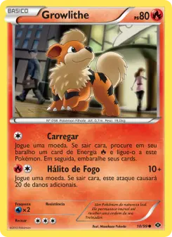 Carta Growlithe da coleção Next Destinies
