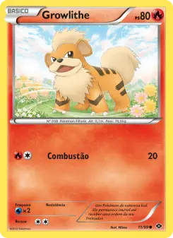 Carta Growlithe da coleção Next Destinies