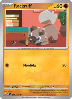 Carta Rockruff da coleção Obsidian Flames
