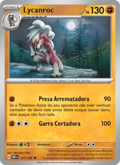 Carta Lycanroc da coleção Obsidian Flames