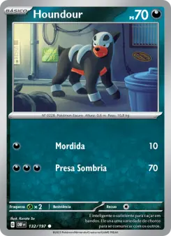 Carta Houndour da coleção Obsidian Flames