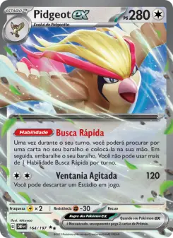 Carta Pidgeot ex da coleção Obsidian Flames
