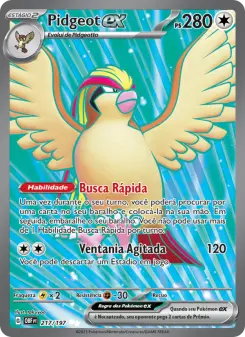 Carta Pidgeot ex da coleção Obsidian Flames
