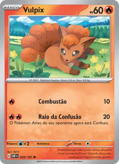 Carta Vulpix da coleção Obsidian Flames