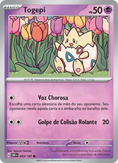 Carta Togepi da coleção Obsidian Flames