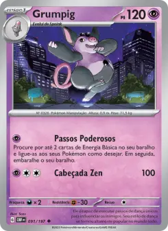 Carta Grumpig da coleção Obsidian Flames
