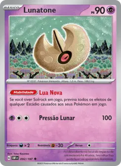 Carta Lunatone da coleção Obsidian Flames