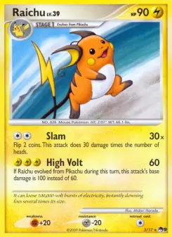 Carta Raichu da coleção POP Series 9