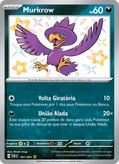 Carta Murkrow da coleção Paldean Fates