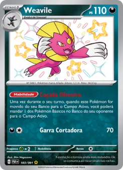 Carta Weavile da coleção Paldean Fates