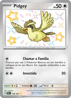 Carta Pidgey da coleção Paldean Fates