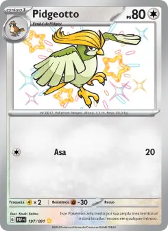 Carta Pidgeotto da coleção Paldean Fates