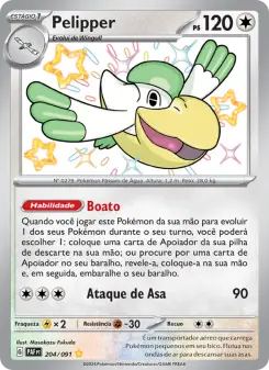 Carta Pelipper da coleção Paldean Fates