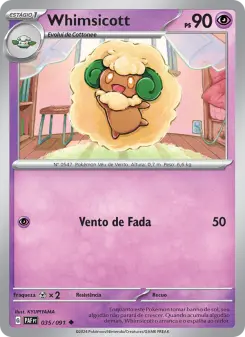 Carta Whimsicott da coleção Paldean Fates