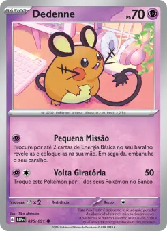 Carta Dedenne da coleção Paldean Fates