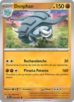 Carta Donphan da coleção Paldean Fates