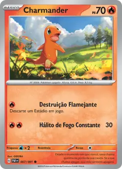 Carta Charmander da coleção Paldean Fates
