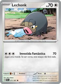 Carta Lechonk da coleção Paldean Fates