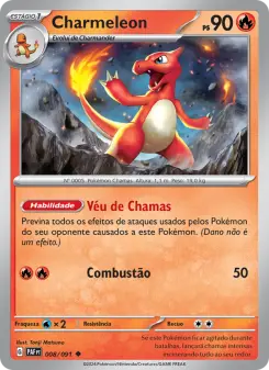 Carta Charmeleon da coleção Paldean Fates