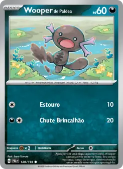 Carta Paldean Wooper da coleção Paldea Evolved