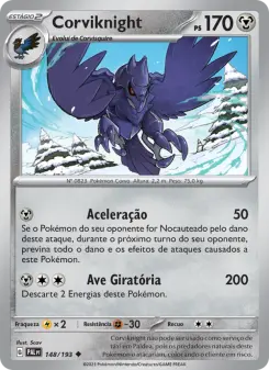 Carta Corviknight da coleção Paldea Evolved