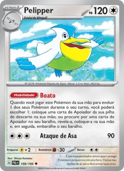 Carta Pelipper da coleção Paldea Evolved