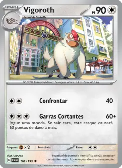 Carta Vigoroth da coleção Paldea Evolved