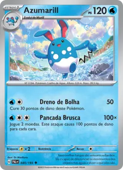 Carta Azumarill da coleção Paldea Evolved