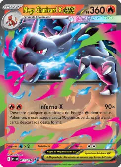 Carta Mega Charizard X ex da coleção Phantasmal Flames