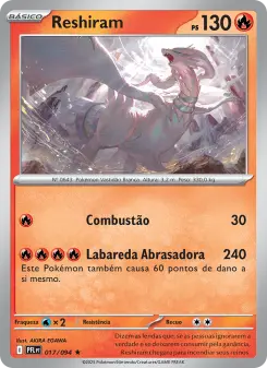 Carta Reshiram da coleção Phantasmal Flames