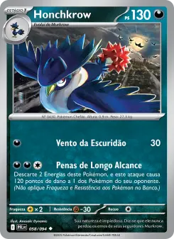 Carta Honchkrow da coleção Phantasmal Flames