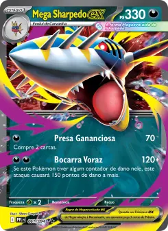 Carta Mega Sharpedo ex da coleção Phantasmal Flames