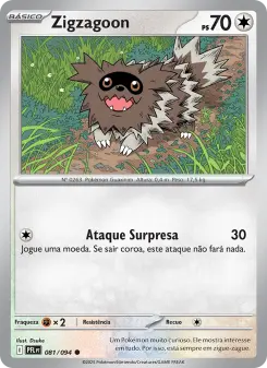 Carta Zigzagoon da coleção Phantasmal Flames