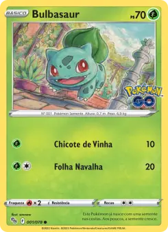 Carta Bulbasaur da coleção Pokémon GO