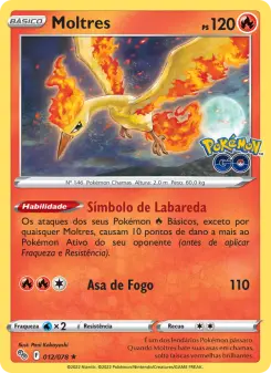 Carta Moltres da coleção Pokémon GO