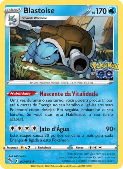 Carta Blastoise da coleção Pokémon GO