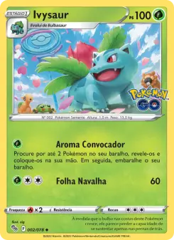 Carta Ivysaur da coleção Pokémon GO