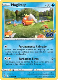 Carta Magikarp da coleção Pokémon GO