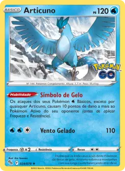 Carta Articuno da coleção Pokémon GO